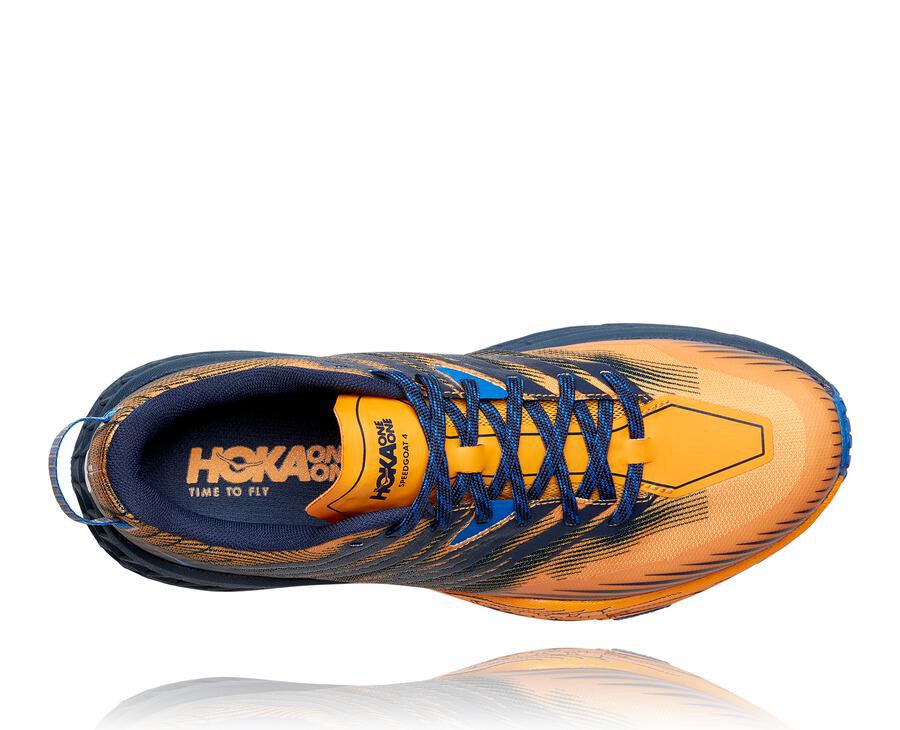 Tenis Hoka One One Trail Hombre Naranjas/Negros - Speedgoat 4 - XKHF90674